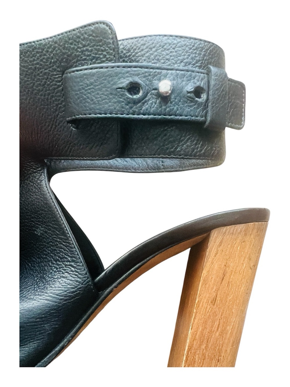 Vince Addie BLK Leather Open Toe High Heel Sandals SZ 10 Cutout Office Casual - Picture 6 of 11